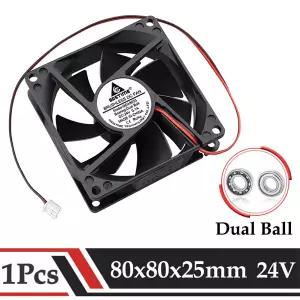 Gdstime 8025 PC 브러시리스 전동 쿨러 2 핀 방열판 케이스 냉각 팬 DC 24V 듀얼 볼 80mm x 25mm 8cm 80x80