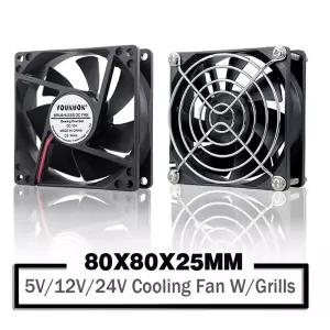DC 5V 12V 24V 80mm 8025 냉각 팬 80x80x25mm 쿨러 팬 PC 케이스 CPU 브러시리스 쿨러 8cm 슬리브듀얼 볼