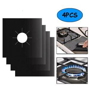 가스레인지부품 부속 4PCS 8PCS 바베큐 스토브 보호 커버 주방 패드 가스 청소 27CM