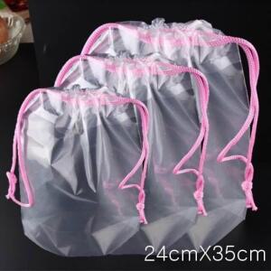 PE 복주머니 투명 24cmX35cm 100장 조르개주머니 비닐주머니 백색주머니 비닐백