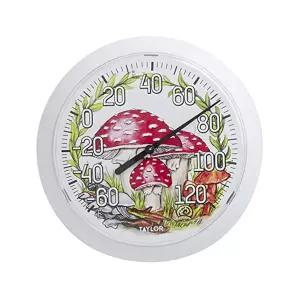 테일러 포레스트 버섯 실내 실외 다이얼 온도계 파티오 수영장 차고 및 공간을 위한 읽기 쉬운 숫자가