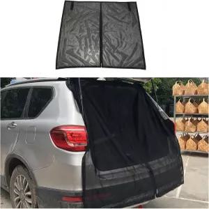 SUV 테일게이트용 지시너 자동차 캠핑 모기장 탄성 밴드 지퍼가 달린 마그네틱 마운트 벌레 모기 예방을
