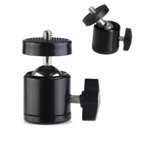 핫슈 1/4 나사 구멍 삼각대 마운트 카메라 헤드 어댑터 볼 헤드 잠금 장치 DSLR DV 카메라 용 LED 라이트