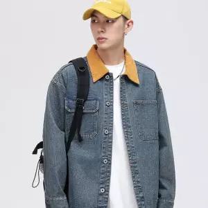 남성 댄디한멋짐 청자켓 봄가을 빈티지 캐주얼 주니어 워싱 데님 자켓 OOTD3