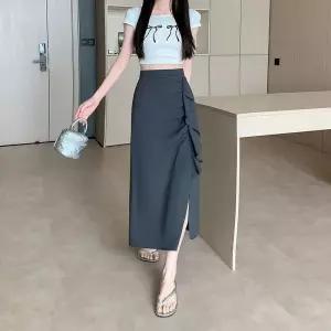 여자 여름 치마 영상 언밸런스 힙업 스커트 슬림핏 트임 원픽2
