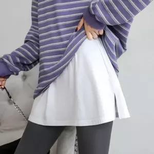 [라일리여성의류] Rly 여름 여성 밴딩 레이어드치마 흰스커트 화이트