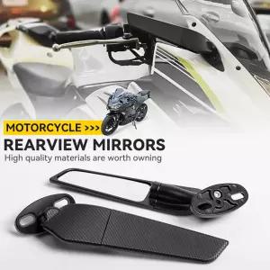 수정 된 오토바이 백미러 사이드 미러 Yamaha YZF R1 R6 R25 R3 Suzuki GSXR 용 LED 라이트로 조정 타입 회