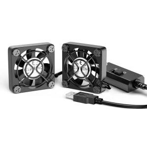 3단 속도 조절 가능한 5V PC 팬 최대 5500RPM 40mm * 40mm * 25mm 미니 케이스 팬 조용한 컴퓨터 팬, PC, TV 박스, 라우터, Xbox, PlayStation에 호환되는 엘루텡 듀얼 40mm USB