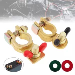 2pcs 12V 자동 자동차 배터리 터미널 그룹 와이어 케이블 클램프 오토바이 긍정적인 부정적인 빠른 배터리