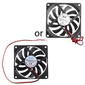 12V 2 핀 80x80x10mm PC 컴퓨터 CPU 시스템 방열판, 브러시리스 냉각 팬 8010 데스크탑 섀시 라디에이터 쿨