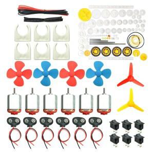 6세트 DC 모터 키트 미니 전기 취미 3V 12V 25000 RPM 강력 자기 86PCS 플라스틱 기어 9V 배터리 클립 커넥터 보트 로커 스위치 DIY 과학 프로젝트용 샤프트 프로펠러