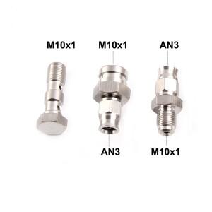 M10x1 AN3 오토바이 모터 자전거 유압 브레이크 오일 호스 라인 밴조 피팅 스테인레스 스틸