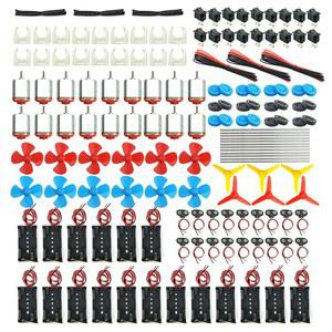 DC 모터 키트 18세트 미니 전기 취미 3V 12V 25000 RPM 강력 자기 샤프트 프로펠러 포함 AA 배터리 홀더 2개 9V 클립 커넥터 DIY 과학 프로젝트용 플라스틱