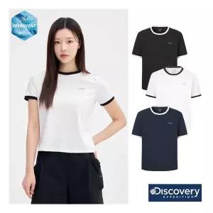 디스커버리 25SS 여름 이월(할인) 여성 프레시벤트 링거 세미크롭 반팔티셔츠/캐주얼/면소재/냉감기능성/레