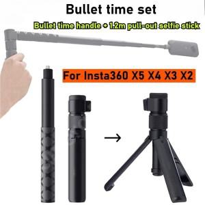 인스타360 X5 X4 에어 X3/ DJI 오스모 360 카메라 불릿 타임 번들용 회전 핸들 데스크탑 삼각대 스탠드 투