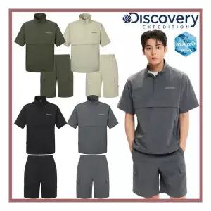 디스커버리 25SS 이월/할인 세미오버핏 남여공용 폴튼 프레시벤트 아노락 반집업/카고반바지 트레이닝 세트
