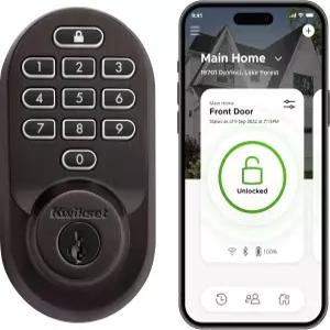 Kwikset Halo Wi-Fi 스마트 잠금 키리스 엔트리 도어 데드볼트 지오펜스 자동 해제 AAA 등급 인증 허브