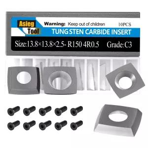 Asieg Tool 13.8x13.8x2.5mm-R150-4R0.5 사각 텅스텐 카바이드 교체 커터 야전 사일런트 파워 나선 블록