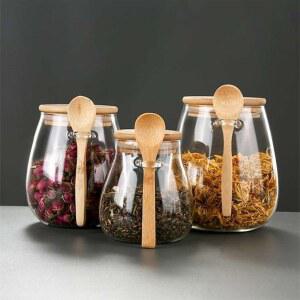 원두보관 1PC 밀폐 용기 주방 보관 냄비 봉인 커피 설탕 항아리 유리