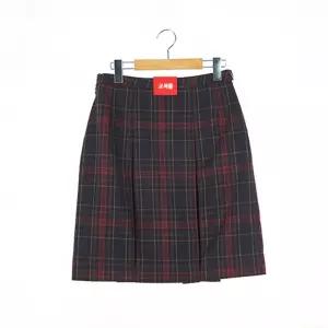교복몰 중앙 두줄 주름 레드네이비 체크 치마 (당곡중 fGR5+9vem
