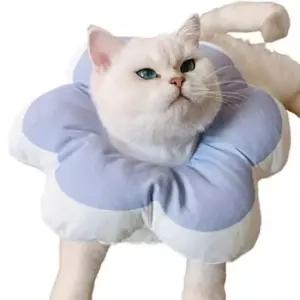 [반려] 고양이 방수 쿠션 넥카라 블루 M 1P 강아지 수술 보호