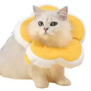 [반려] 고양이 방수 쿠션 넥카라 옐로우 M 1P 강아지 수술