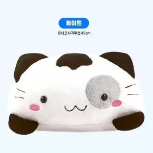 미네코 사각쿠션 대 45cm 화이트 캐릭터 애착인형 등받이쿠션