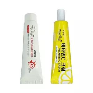 얼굴 선크림 비타민C 스킨케어 자외선차단제 톤업선크림 광채선