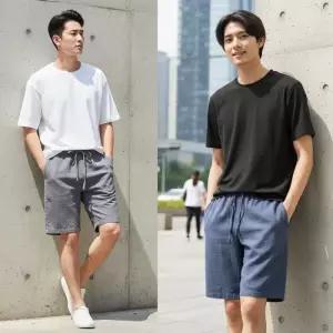 [라일리의류] Rly 편한 린넨반바지 쿨바지 밴딩 팬츠 여름 5부 반