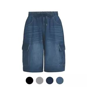 [파파브로]남성 캐주얼 카고 밴딩 데님 반바지 IC-JEH-406-1_2_3_4