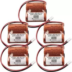 (5팩) MR-BAT6V1 2CR17335A WK17 M80 드라이버 MR-J4 서보 시스템용 리튬 배터리 교체 6V 1650mAh