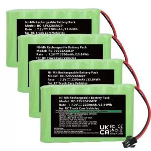 RC 트럭 자동차 차량용 SM-2P가 포함된 7.2V 2200mAh Ni-MH 배터리 팩 장난감 전기 장난감용 6셀 AA 충전식
