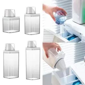 뚜껑이 달린 측정 컵이 세탁 디펜서 비누 액체 세제 보관함 항아리 700 ml 1100 1500