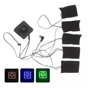 세탁 가능한 USB 전기 온열 재킷 따뜻한 겨울 야외 활동 난방 조끼 패드 DIY 의류 1PC 5 장 세트