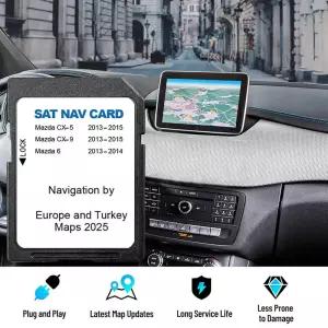 마쓰다 6 CX5 2025용 위성 네비게이션 카드 EU 터키 영국 GPS 지도 버전 네비 소프트웨어 업데이트 메모리