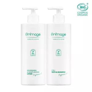 쁘리마쥬 유기농 대용량 듀오(바스앤샴푸 400ml + 로션 400ml) 실속세트 더마프로 프로페셔널
