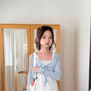 프릴 볼레로 가디건 키즈 주니어 여아