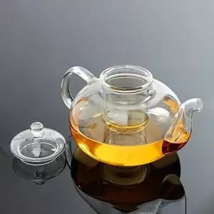 고품질 내열유리 차포트 1.5L 로즈마리 투명 분리세척 차팟 페퍼민트 홍차 녹차 여과기 거름망 WFHEY46
