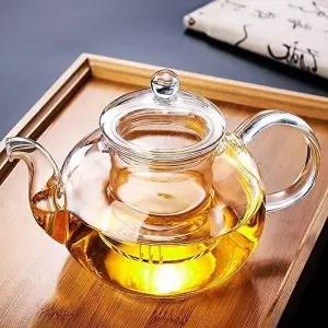 고품질 내열유리 차포트 1.2L 티타임 차팟 페퍼민트 분리세척 페퍼민트 홍차 녹차 여과기 거름망 WFHEY47