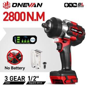 ONEVAN 2800N.M 토크 브러시리스 bldc 전기 임팩트 렌치 무선 스크루드라이버 자동차 수리 도구 마키타 호
