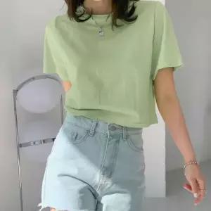 여성 여름 크롭 반팔 티셔츠 루즈핏 박시 데일리 기본 캐주얼 상의 반소매