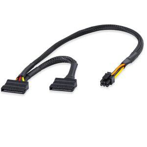 ELFJMZP MINI 어댑터 케이블 45CM SSD 광학 QCS1250 SATA QCT1250 6핀 15핀 변환 HDD 지원 ECT1205 CT1250 ATX ECT1250 케이스 드라이브 확장 15CM