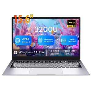 BEEX 15.6인치 지문인식 부팅 Ryzen 3 3200U 윈도우 11 DDR4 8GB 램 256/512GB SSD 2.4G/5.0G 와이파이 게