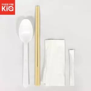 일회용 수저 세트 50p/포장/단체/야외/행사/소풍/캠핑/개별/위생/고급/숟가락/젓가락/나무/스푼/고급