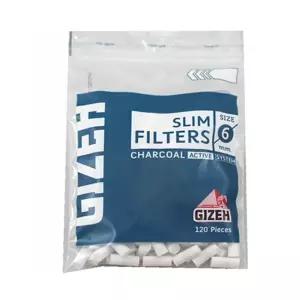 롤링타바코 GIZEH 차콜 슬림필터 직경6mm, 길이15mm, 수량120pcs
