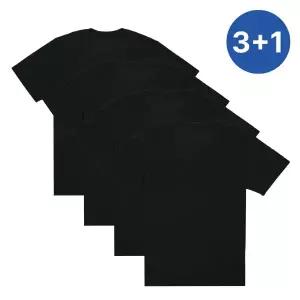 기능성 쿨맥스 블랙 무지 반팔티 3+1