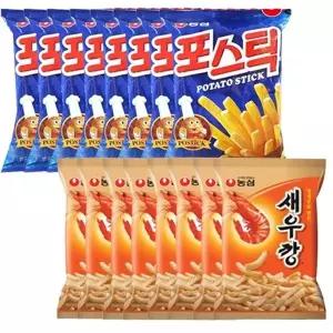 농심 포스틱 8봉+새우깡 8봉 총16개