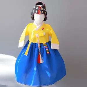 [보리보리/도담도담]재희 노랑저고리 파랑치마 여아 유아 아기 돌 한복 백일-10호