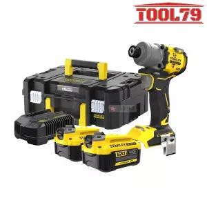 스탠리 SBI830M2T 충전 임팩 드라이버 20V MAX 4.0Ah 배터리 2개 브러쉬리스 Pro-Stack 공구함 포함