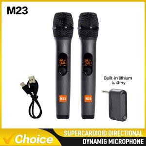 M23 UHF 채널 무선 마이크 시스템 교회 핸드헬드 파티 가라오케 DJ용 수신기 충전식